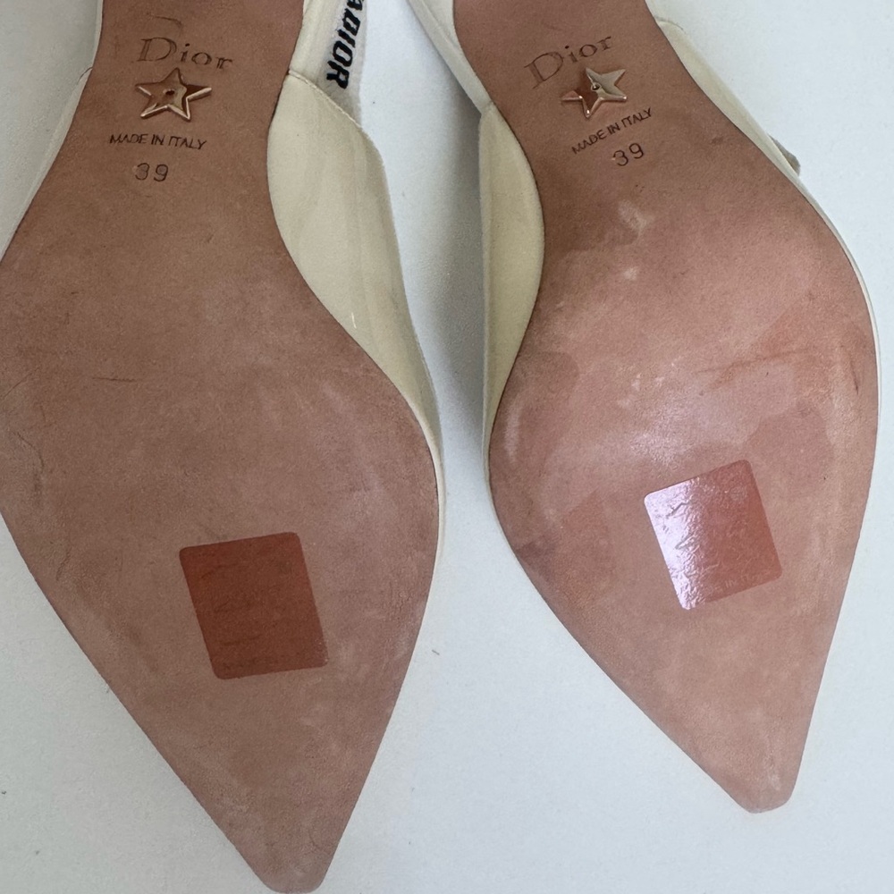 Christian Dior J’Adior Slingback Pumps Size 39 | Cream Patent Leather - Picture 7 of 10